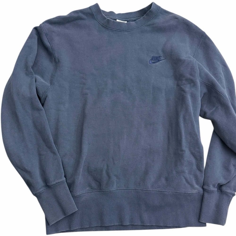Nike‎ Small Swoosh Crewneck Sweatshirt Navy Blue Men’s Small Heavyweight